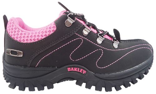 Tênis Oakley Feminino Preto e Rosa Cano Baixo MOD:10372