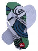 Chinelo Quiksiver Branco e Verde MOD:30128